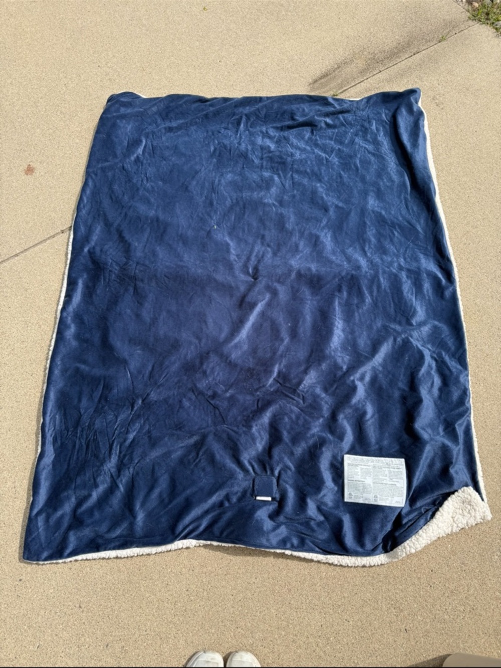 Reversible Navy Blue Sherpa Blanket